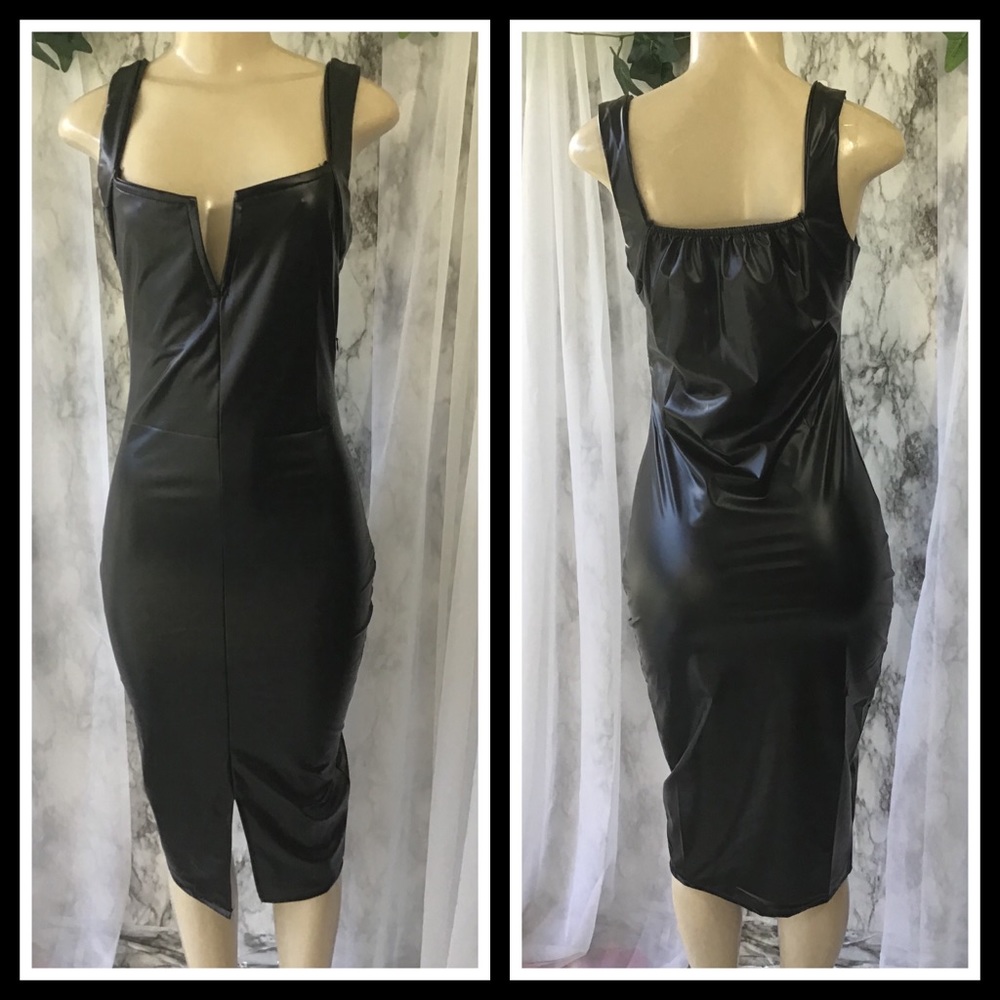 Sexy Faux Leather Dress - Picture 7 of 9